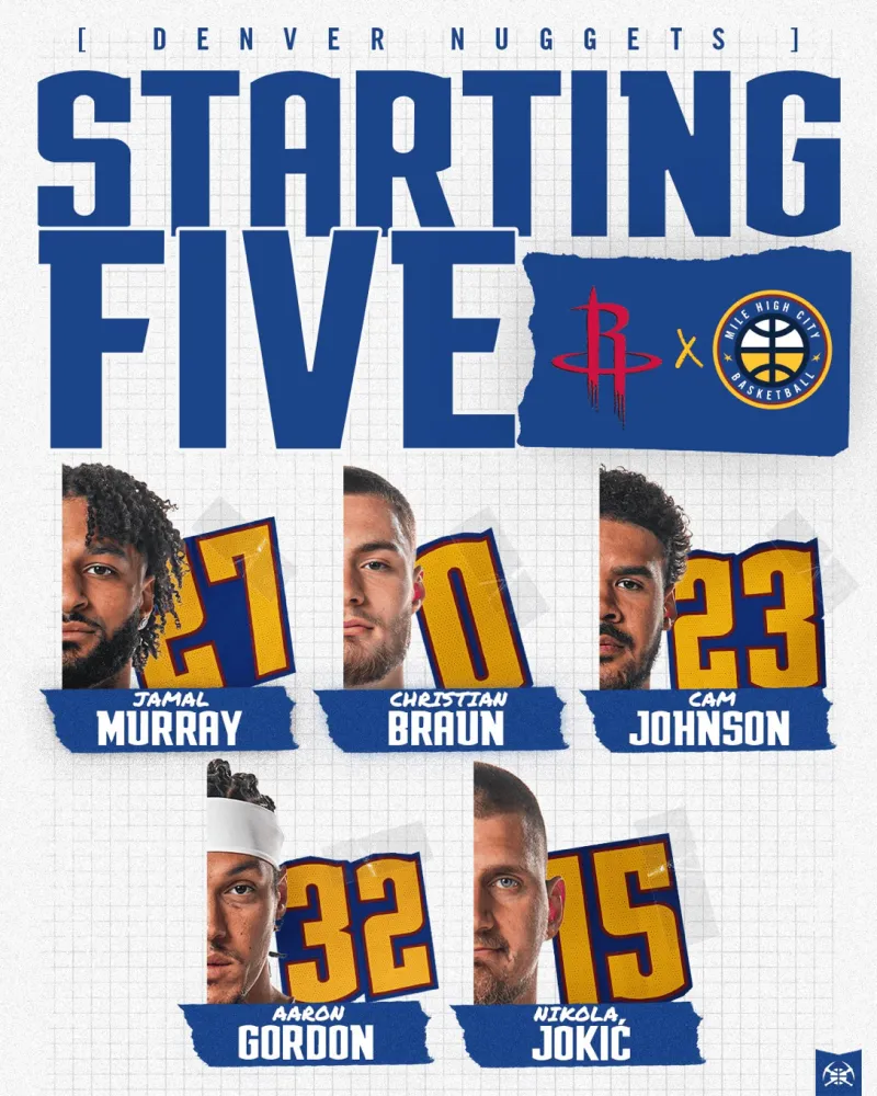 开云官网-掘金首发：默里、布劳恩、约翰逊、阿龙-戈登、约基奇